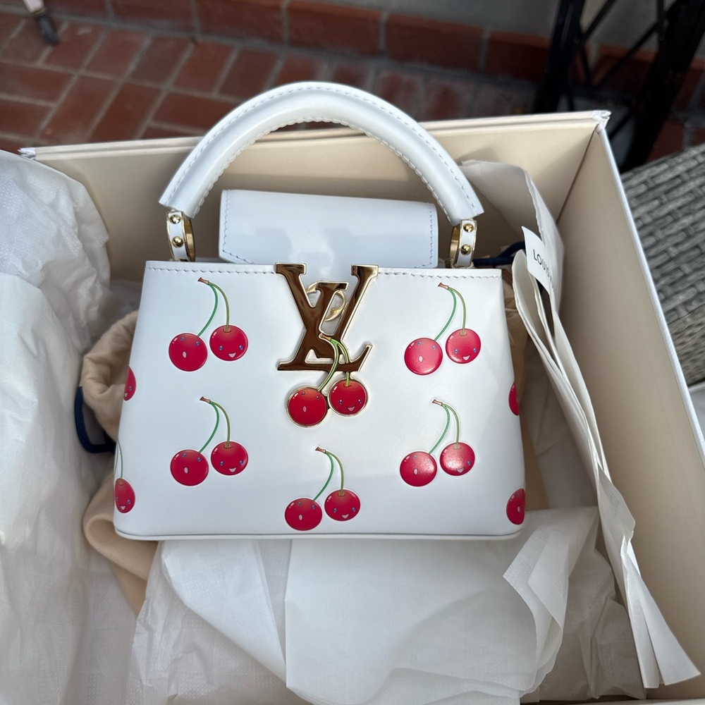 Louis Vuitton Murakami Cherry Pattern Capucine Mini Handbag